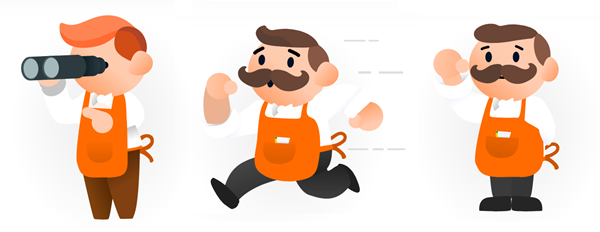 Digital call button mascot